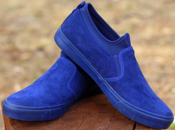 Blue canvas shoes